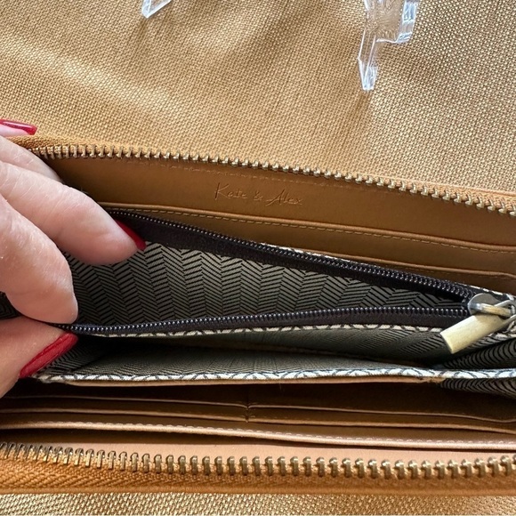 Kate & Alex Yellow Gold Zip Around Wallet Faux Leather - Picture 6 of 6